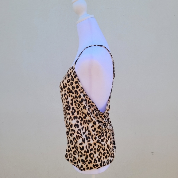 Woven washed Satin Leopard Printed racer back camisole - Picture 3 of 9